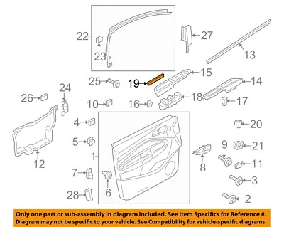 FORD OEM 13-19 C-Max, moldura de acabamento interior da porta frontal escape CJ5Z7822621BA - Imagem 1 de 2