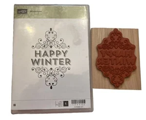 Christmas Stampin Up WINTERTIME Wood Mounted Rubber Stamp - Picture 1 of 1