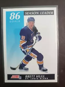 1991-92 Brett Hull Bilingual Score Season Leader 86 Goals English French Variant - Picture 1 of 2