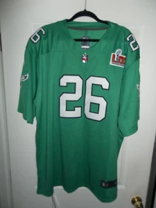 PHILADELPHIA EAGLES SAQUON BARKLEY #26 Kelly Green Super Bowl Jersey Size XXL - Picture 1 of 11