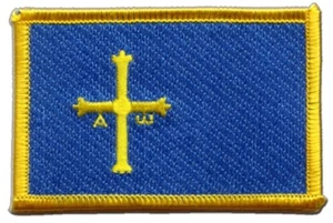 Spanien Asturien Aufnäher Flaggen Fahnen Patch Aufbügler 8x6cm - Picture 1 of 1