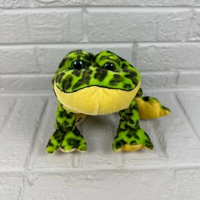 WEBKINZ Ganz Bull Frog 10” Plush HM114 NO CODE Spotted Green Stuffed Animal - Image 1 of 4