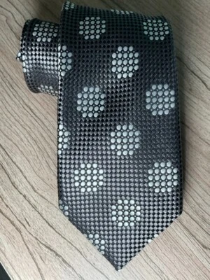 Corbata de seda geométrica plateada TOM FORD Foto 1 de 4