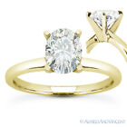 Oval Cut Forever Brilliant Moissanite 14k Yellow Gold Solitaire Engagement Ring