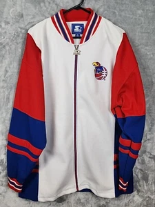Vintage Starter Kansas Jayhawks XL White Blue & Red Full Zip Jacket  - Bild 1 von 11