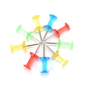 100x MultiColoured Translucent Assorted Push Pin Drawing Cork Board Office Decor - Photo 1/12
