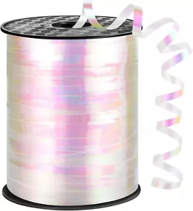 Iridescent White Curling Ribbon 600 Yards 1/5 Inch Balloon String Ribbon Thin Cr - Picture 1 of 12