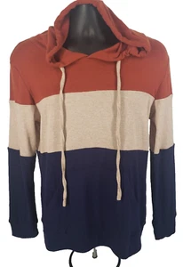 BERRYOU Womens Hoodie SIZE M Pullover Top Color Block Cotton Rayon NEW WITH TAGS - Picture 1 of 9