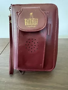 Longaberger Burgundy Planner Zip Around Organizer Clutch Wallet Vintage 6-Ring - Picture 1 of 13