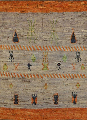 Alfombras de lana marroquí modernas hechas a mano de lujo anudadas a mano 5x6 pies Foto 1 de 4