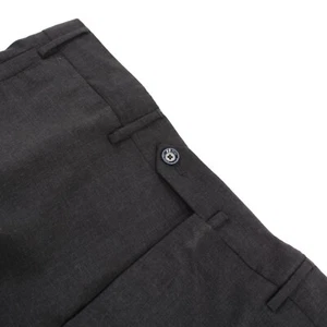 PT01 NWT Flat Front Dress Pants Size 50 34 US In Solid Gray 100% Wool - Picture 1 of 11