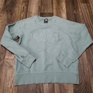 The North Face Crew Neck Sweatshirt Women's Medium Light Green/Blue Embroidered - Picture 1 of 12