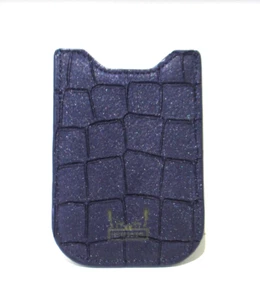 Henri Bendel Mini Phone Case Card Holder Leather Purple - Zdjęcie 1 z 7