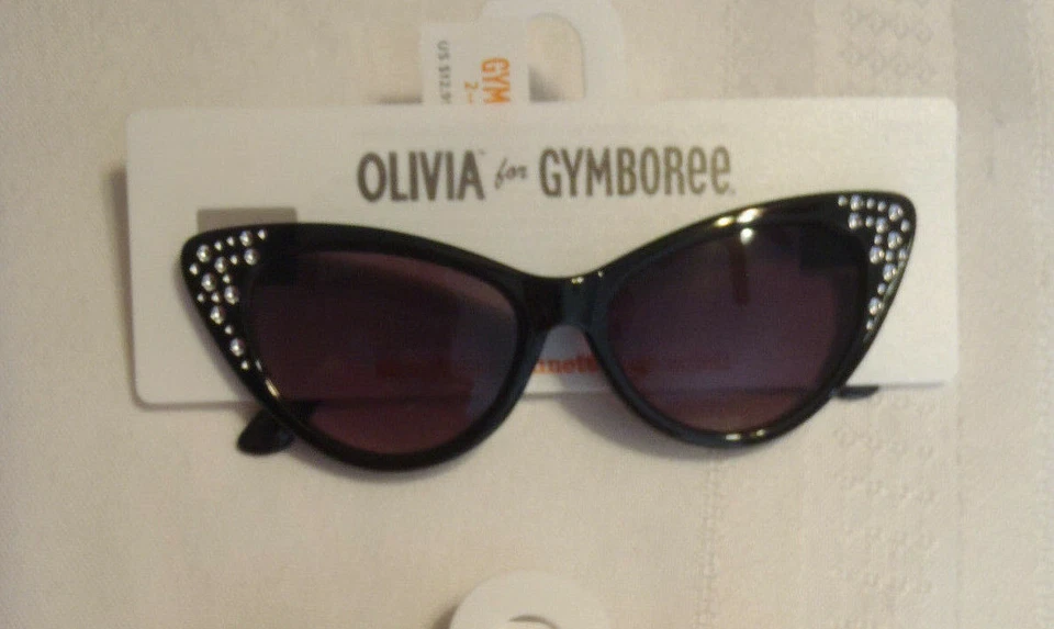 Óculos de sol Gymboree Black Gem Olivia novo com etiquetas tamanho 2 4  - Imagem 1 de 1