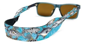 Croakies Original Print Eyewear Retainer, XL 7-20mm - Flats Aqua - Picture 1 of 1
