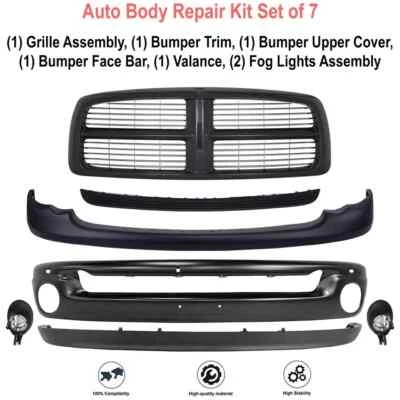 Kit de barra frontal y rejilla para parachoques para Dodge Ram 1500 2500 3500 2002-2005 Foto 1 de 4