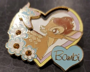 Disney Pin Bambi mit Schmetterling Schieber Slides Strass Blumen Akzente DS 59132 - Bild 1 von 3