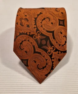 Mikado - Orange Polyester Necktie Business Formal Tie - Foto 1 di 4
