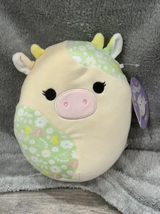 Neu Squishmallows 8" Ada grüne Blumen Punkte Kuh gelbe Hörner CS2 - Bild 1 von 4