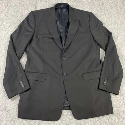 Versace Blazer Mens 58 Black Wool 2 Button Sport Coat Jacket Classic Suit Italy - Image 1 of 4