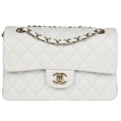 Chanel Small Classic Double Flap White Caviar Light Gold Hardware - Image 1 of 4