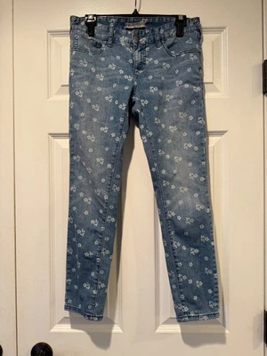 Free People Women's Floral Print Denim Jeans Medium Wash Size 27 Waist - Image 1 of 4