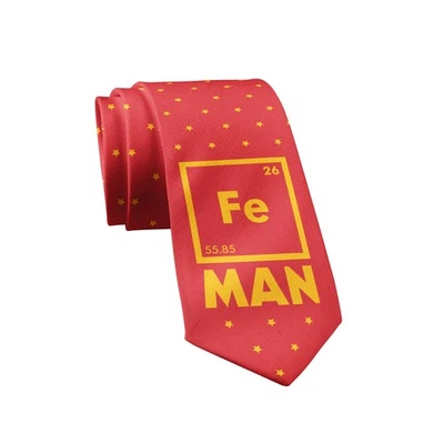Iron Man Necktie Mens Novelty Neckties Science Teacher Tie Funny Ties Nerdy Fe - Image 1 of 4