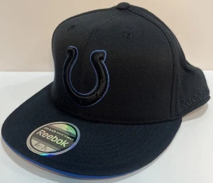 Indianapolis Colts NFL Black Reebok Stretch 210 Fitted Hat Cap Mens 6 7/8-7 1/4 - Picture 1 of 12