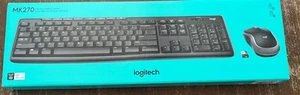 Logitech MK270 Wireless Keyboard & Mouse Combo Black 920-004536 Plug & Play - Photo 1/3