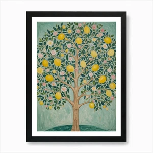 Lemon Tree Art Print Framed Wall Ar Framed Wall Art Poster Canvas Print Picture - Picture 1 of 4