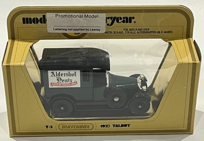 MATCHBOX MODELS OF YESTERYEAR Y-5 1927 TALBOT - ALDERSHOT NEWS  LIMITED EDITION - Image 1 of 4