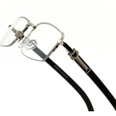 Gafas sin montura montura plateada gafas ligeras elegantes gafas hombres hombres Foto 1 de 4