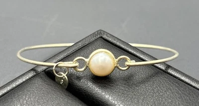 Stia 6.75" Sterling Silver Pearl Bracelet Bangle Y13 - Image 1 of 4