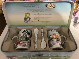 2009 Cardew Designs Alice in Wonderland Set-2 mugs/2 spoons in box-designed Eng. - Picture 1 of 7