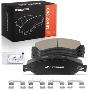 A-Premium 4x Front Ceramic Brake Pads w/ Hardware for Chevy Silverado 1500 GMC - Picture 1 of 10