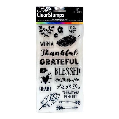 Juego de sellos transparentes agradecidos ColorBox flecha de plumas álbum de recortes planificador de tarjetas artesanía NUEVO Foto 1 de 3