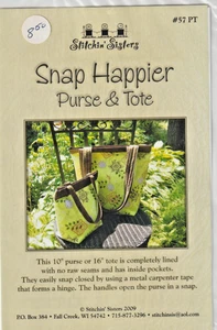 Snap Happier Purse & Tote - SEWING PATTERN - 10" Purse & 16" Tote - Picture 1 of 3