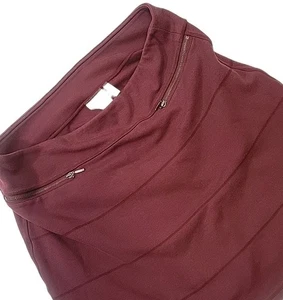 ATHLETA Talla Grande Mujer Borgoña Ponte Tejido Ropa Activa Falda Strata Tejido Línea A - Imagen 1 de 11
