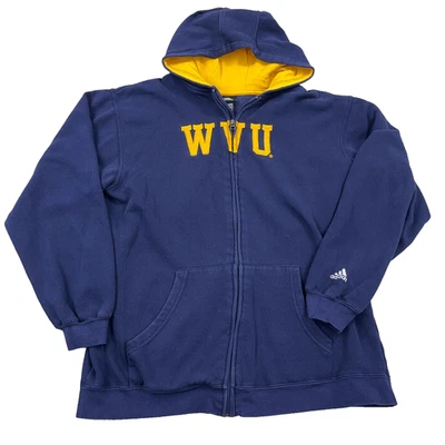 De colección Y2K West Virginia Mountaineers Sudadera con Capucha Mujer XL Cremallera Completa Chaqueta WVU Azul Foto 1 de 4