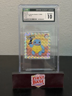 1999 Pokemon Stickers Series 1 Prism Squirtle #Pr22 CGC 10 GEM MINT - Image 1 of 2