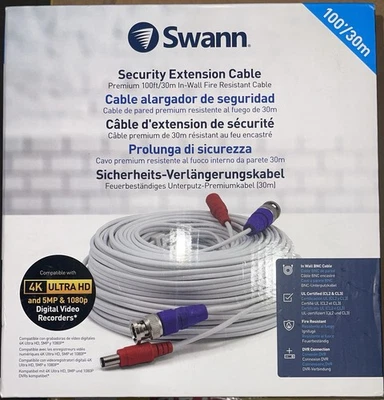 QUIK SHIP⚡️Swan Security Extension Cable 100ft✨30m In-Wall Fire Resistant Cable - Image 1 of 3