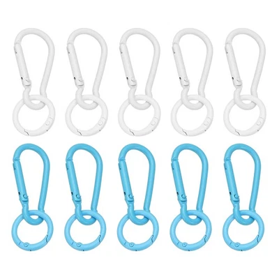 10Pcs Keychain Clips with O Rings, White/Blue Foto 1 de 4
