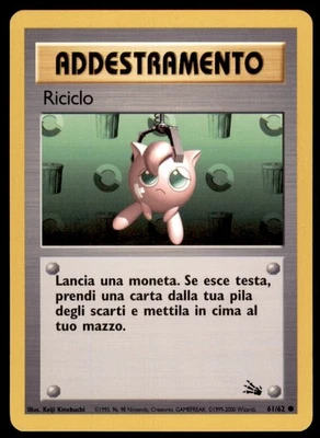 1999 Pokemon Fossil Unlimited Recycle Italian #61 Vintage - Image 1 of 2
