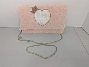 Francesca's Bretagne Clutch Umhängetasche Perlen gekrönt Herz - Bild 1 von 8