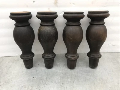 Salvage Antique Mahogany Wooden (4) Post Finial Leg’s Feet Craft. set of four - Image 1 of 4