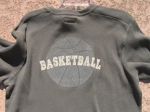 BASKETBALL WAFFLE KNIT T-SHIRT YOUTH SIZE 18 in ARMY GREEN - NEW - Picture 1 of 2