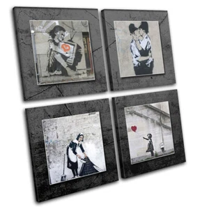 Urban Grunge Banksy Street CANVAS WALL ART Picture Print VA - Bild 1 von 1