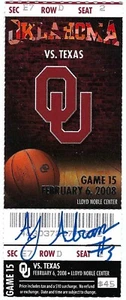 A.J. BOLETO COMPLETO ABRAMS 2008 AUTOGRAFIADO PERSONALMENTE Texas Longhorns vs Sooners - Imagen 1 de 1