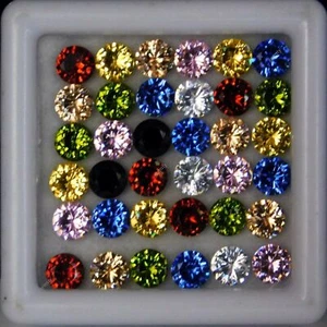 Lotto 10 PEZZI Zaffiro Naturale CERTIFICATO Gemme Sciolte 5 MM Taglio Tondo Anello Misura - Foto 1 di 18