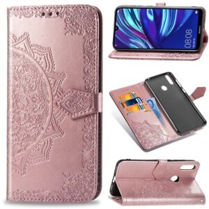 For Huawei P30 Mate 20 P20 Case Embossed Leather Flip Stand Wallet Phone Cover